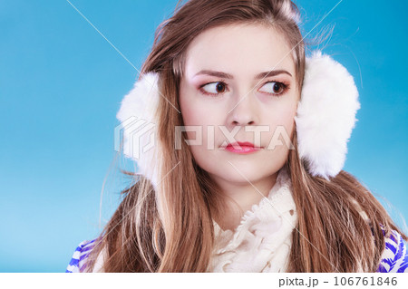 Young woman in wintertime. 106761846