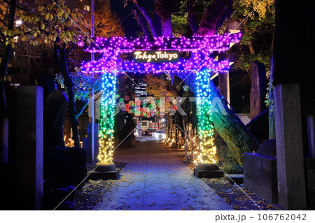東京都墨田公園に有る牛嶋神社のイルミネーション 東京都墨田公園に有る牛嶋神社のイルミネーション 106762042