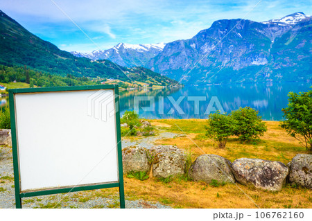 Empty board in mountains nature, Norway Empty board in mountains nature, Norway 106762160