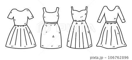 Womens dresses isolated on white 106762896