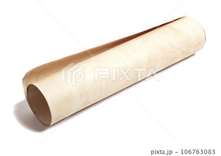 Scroll of vintage paper isolated on white Scroll of vintage paper isolated on white 106763083