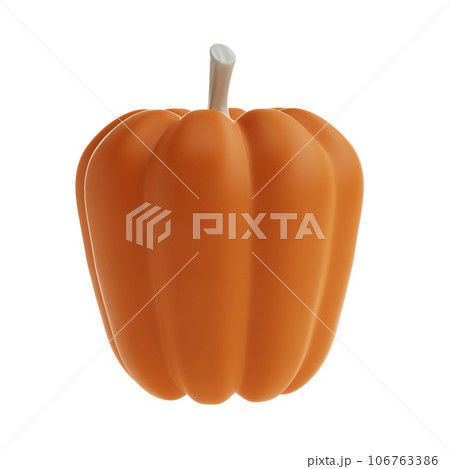 3d orange cute pumpkin rendering icon in cartoon style. Design element for Thanksgiving Day autumn holiday. illustration isolated with clipping path 3d orange cute pumpkin rendering icon in cartoon style. Design element for Thanksgiving Day autumn holiday. illustration isolated with clipping path 106763386