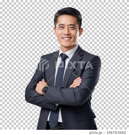 Chinese smiling businessman isolated 106763668