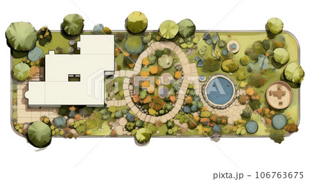 Plan of the garden and landscapeのイラスト素材 [106763675] - PIXTA