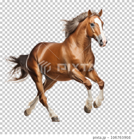 Brown horse run gallop isolated 106763908