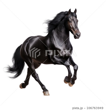 Black horse run gallop isolated Black horse run gallop isolated 106763949