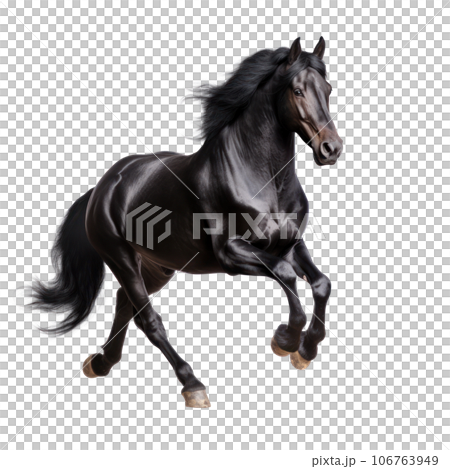 Black horse run gallop isolated Black horse run gallop isolated 106763949