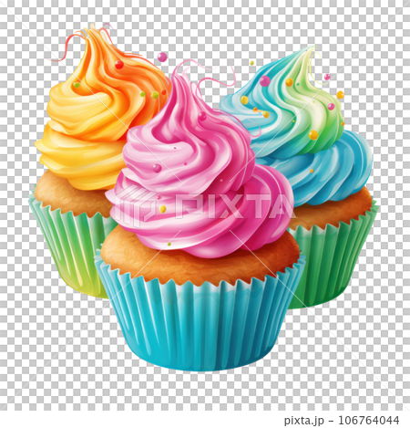 Colorful cupcake isolated Colorful cupcake isolated 106764044