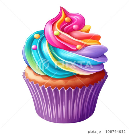 Colorful cupcake isolated Colorful cupcake isolated 106764052