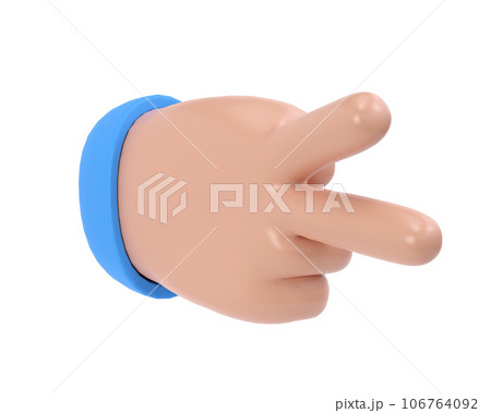 3d hand victory icon illustration. Two fingers social icon. Cartoon character hand gesture. Business success clip art isolated with clipping path 3d hand victory icon illustration. Two fingers social icon. Cartoon character hand gesture. Business success clip art isolated with clipping path 106764092