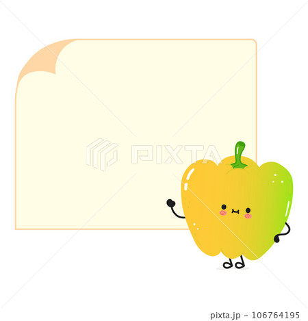 Colored bell pepper poster character. Vector hand drawn cartoon kawaii character illustration. Isolated white background. Colored bell pepper poster Colored bell pepper poster character. Vector hand drawn cartoon kawaii character illustration. Isolated white background. Colored bell pepper poster 106764195