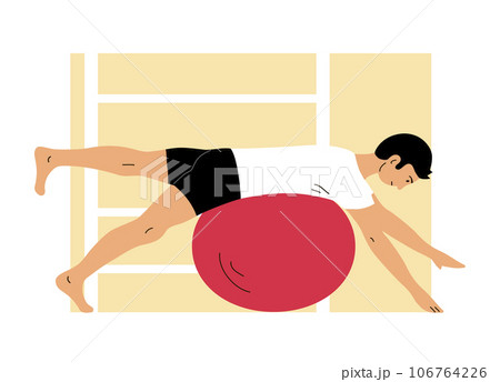 Man doing exercise on the ball Man doing exercise on the ball 106764226