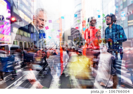 Business people that work together in office as teamwork and partnership 106766004