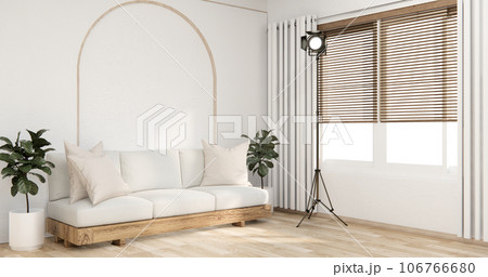 Sofa japan on room tropical interior.3D rendering Sofa japan on room tropical interior.3D rendering 106766680