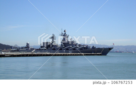Russian Warship Varyag docked in San Francisco bay Russian Warship Varyag docked in San Francisco bay 106767253