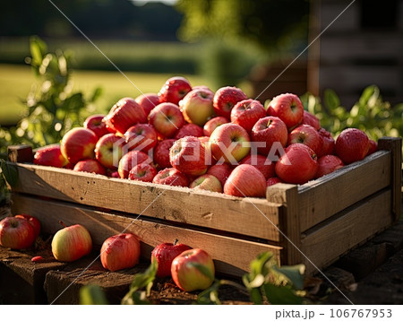 box with red apples 106767953
