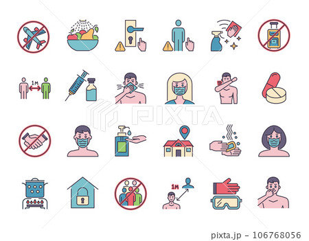 Coronavirus Prevention vector icons 106768056