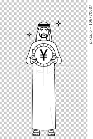 外匯收益和日元堅挺的形象，伊斯蘭男性 106770687