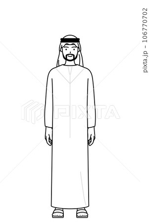 正面を向いた笑顔のイスラムの男性 106770702