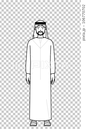 正面を向いた笑顔のイスラムの男性 106770702