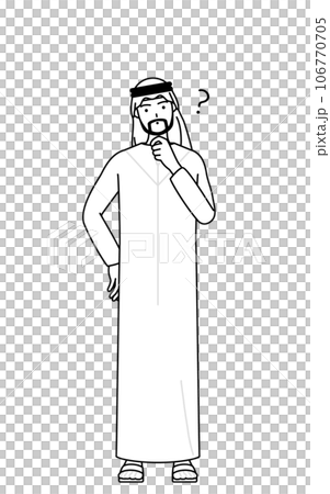 穆斯林男子疑惑地歪著頭 106770705