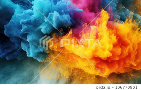 Multi colored watercolor wallpaper. Created with generative AI tools 106770901
