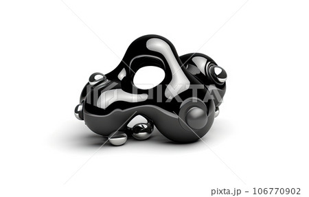 Futuristic object black on background. Abstract shape. Created AI tools 106770902