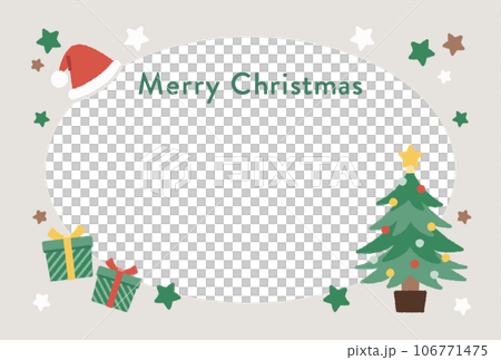 明信片/聖誕卡聖誕老人帽、禮物盒、樹木插畫框素材 明信片/聖誕卡聖誕老人帽、禮物盒、樹木插畫框素材 106771475