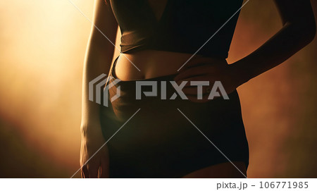 女性のボディシルエット（病気・生理・月経不順・子宮頸がん） 106771985