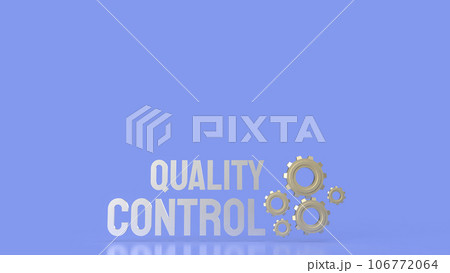The  Quality control word and gear image 3d rendering 106772064