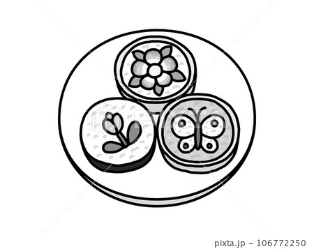 太巻き寿司・郷土料理・千葉県・モノクロ 106772250