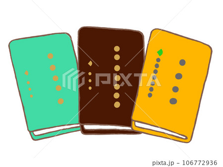 茶色・緑色・黄色　障害者手帳の手描きイラスト 106772936