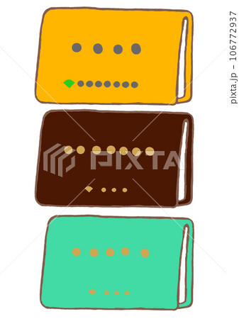 茶色・緑色・黄色　障害者手帳の手描きイラスト 106772937
