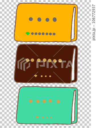 茶色・緑色・黄色　障害者手帳の手描きイラスト 106772937