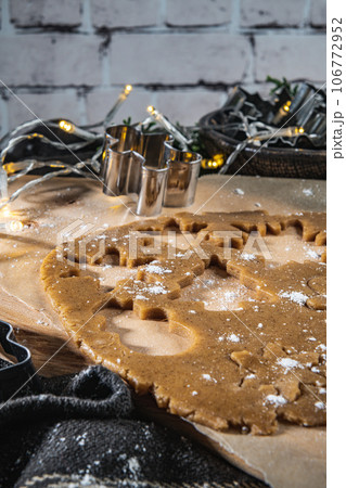 Raw dough for christmas cookies Raw dough for christmas cookies 106772952
