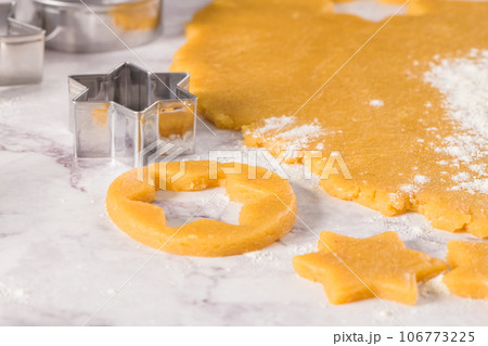 Raw dough for christmas cookies 106773225