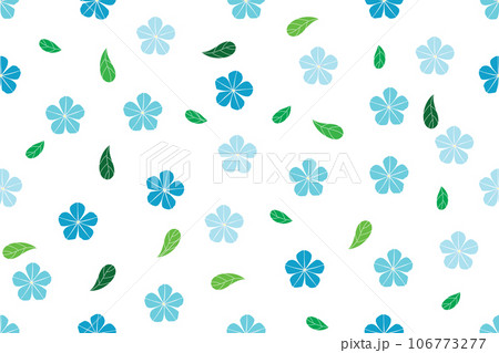 Illustration pattern of Blue Cape leadwort flower background. 106773277