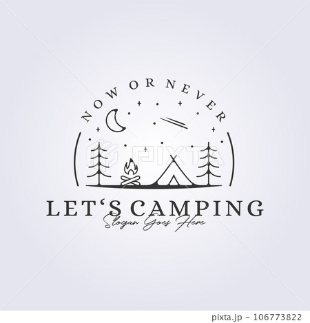 night camping logo badge sticker icon symbol vector illustration design 106773822