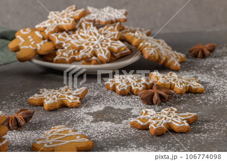 Christmas cookies on kitchen countertop Christmas cookies on kitchen countertop 106774098