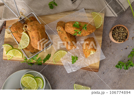 Cod dumplings or bolinhos de bacalhau Cod dumplings or bolinhos de bacalhau 106774894