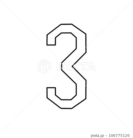 Number 3 font design Number 3 font design 106775120