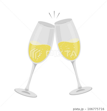 シャンパンで乾杯イラスト シャンパンで乾杯イラスト 106775716