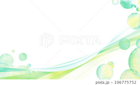 流線とバブルの背景素材　グリーンカラー 106775752