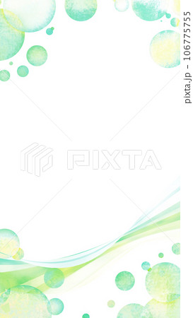 流線とバブルの背景素材　グリーンカラー 106775755