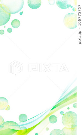 流線とバブルの背景素材　グリーンカラー 106775757