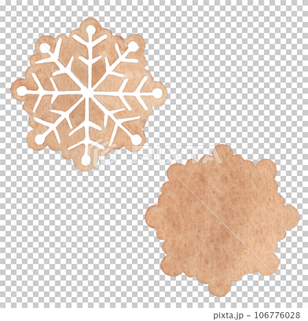 【水彩】雪の結晶のジンジャークッキー 106776028