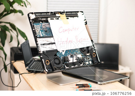 repairing the broken computer 106776256