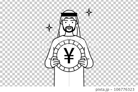 外匯收益和日元堅挺的形象，伊斯蘭男性 106776323