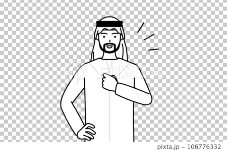 胸を叩くイスラムの男性 106776332