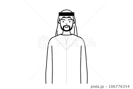 正面を向いた笑顔のイスラムの男性 正面を向いた笑顔のイスラムの男性 106776354